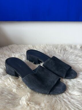 Vince Rachelle 2 Suede Block-Heel Slide Sandal